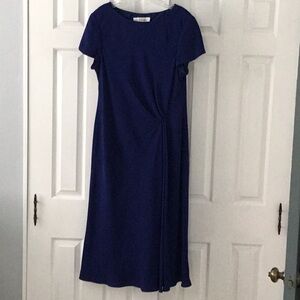 Maggy London Blue Flutter Sleeve Midi Dress